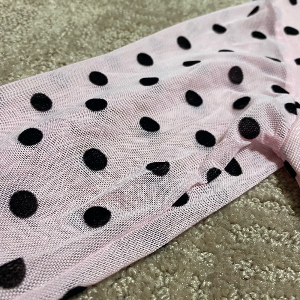 {NWT} Parisian Pink/Black Polka Dot Long Sleeve Bodysuit Size 4 - Picture 7 of 15